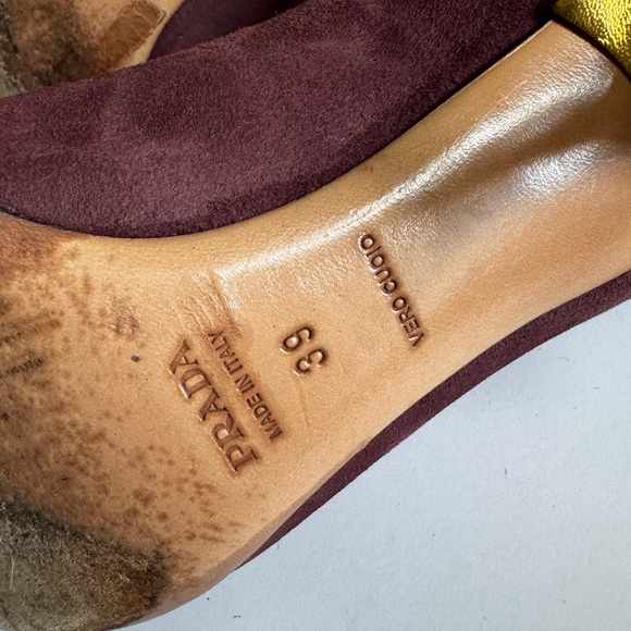 PRADA vintage 90s Purple Suede Kitten Heels, Pointed toe - Picture 8 of 8